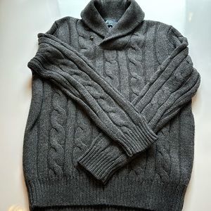 Polo Ralph Lauren Men’s Cable Knit Shawl-Collar Sweater.
